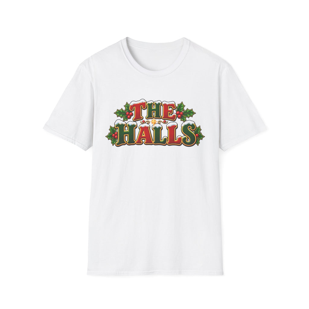 The Halls Matching Couples Christmas T-Shirt — Festive Holly Holiday Tee