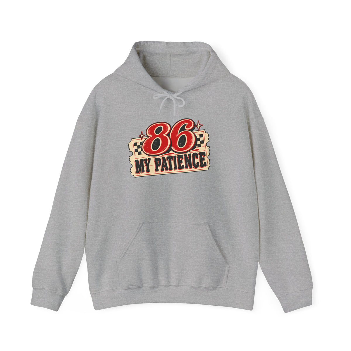 86 My Patience Hoodie – Retro Vintage Graphic Hooded Sweatshirt