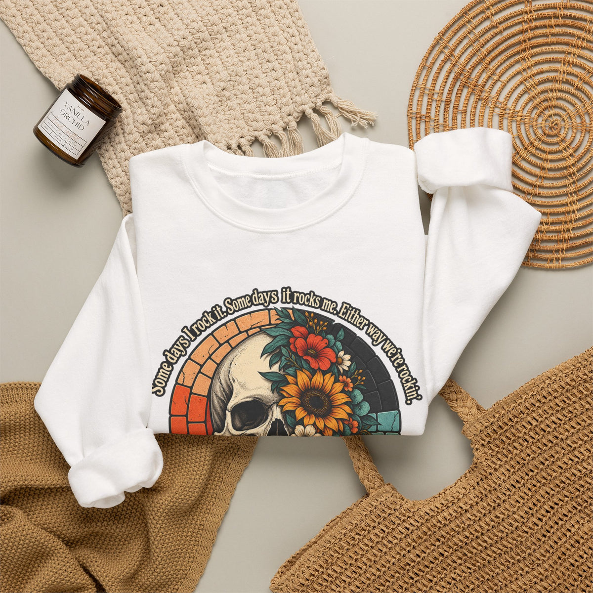 Recovery Skull & Flowers Crewneck Sweatshirt