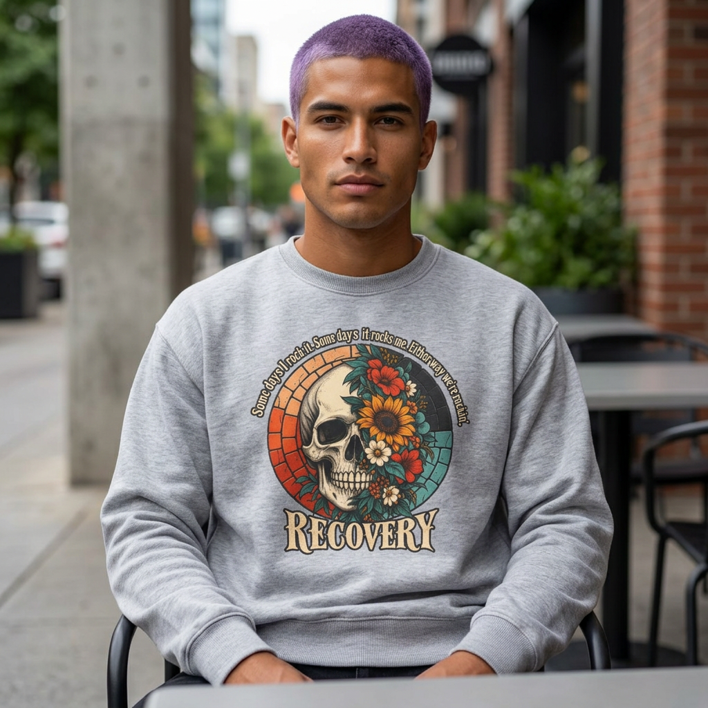 Recovery Skull & Flowers Crewneck Sweatshirt