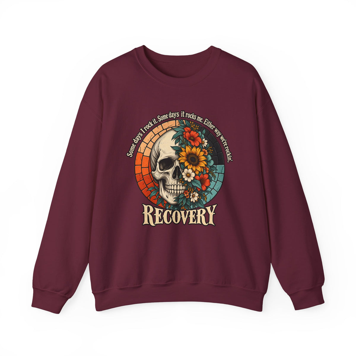 Recovery Skull & Flowers Crewneck Sweatshirt