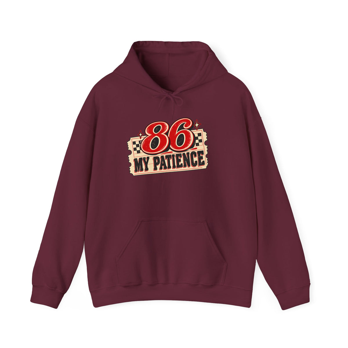 86 My Patience Hoodie – Retro Vintage Graphic Hooded Sweatshirt